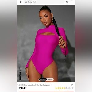 Mock neck cut out bodysuit